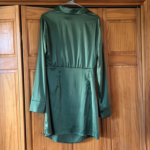 NWT Cider Green Silk Dress - Picture 3 of 5
